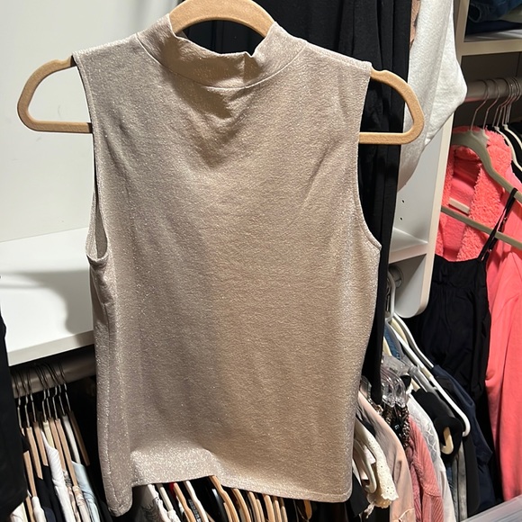 Generation Love NWT lurex tank. Taupe with shimmer. Sz M. Holiday ready. - Picture 2 of 5